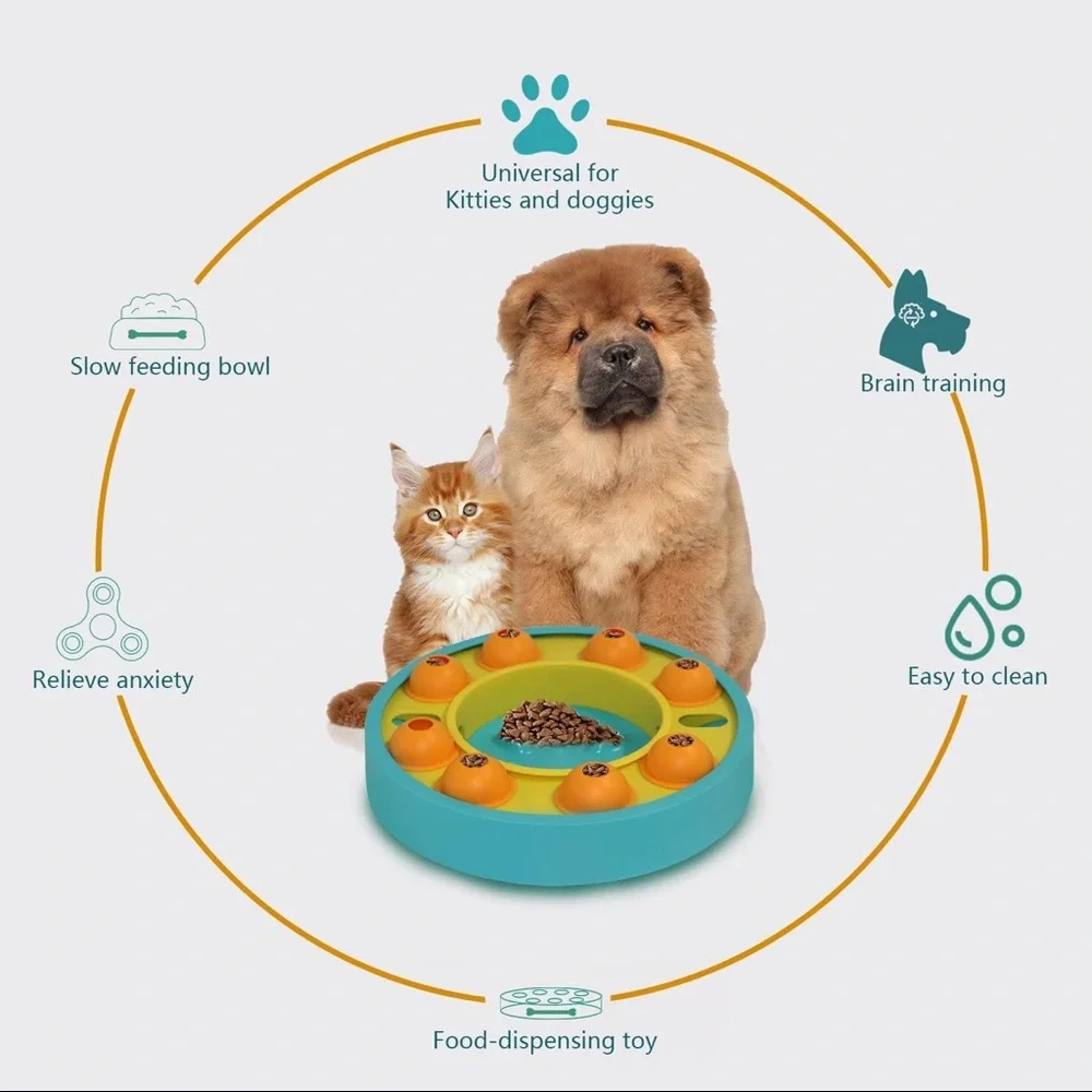 Slow Feeder Dog Bowl Enrichment Memory Training Puzzle Interactive Pet Toy